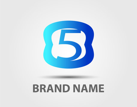 Vector sign logo number 5
