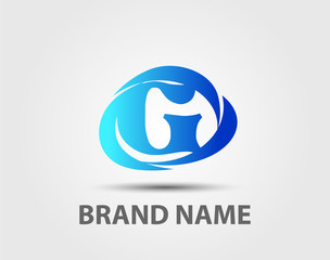 Abstract letter G logo design template
