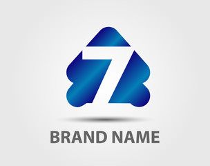 Obraz premium Number 7 logo. Vector logotype design. 