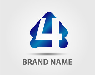 Obraz premium Number logo design.Number four logo.Logo 4 vector template 