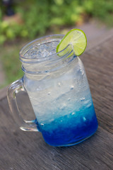 Blue Hawaiian lime soda.