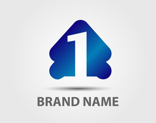 Number logo design.Number one logo.Logo 1 vector template
