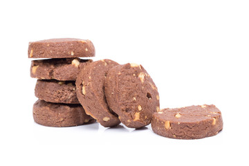 chocolate cookies isolated on white background