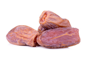 Medjool dates from above isolated on white background