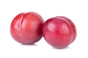 plums isolated on white background