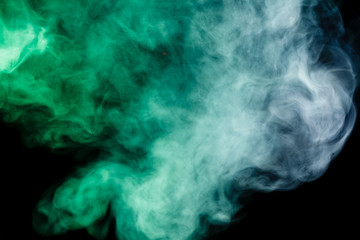 Abstract blue-green smoke hookah.