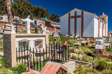 Cemetery in Copacabana, Bolivia.