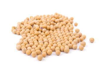 Soybeans isolated on white background