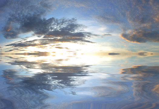 Background of colorful sky and beautiful water reflection