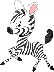 Obraz na płótnie Canvas Cartoon funny zebra