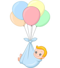 cartoon baby and balloon