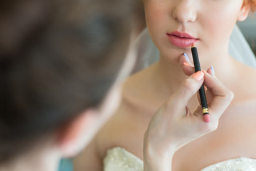 Wedding makeup closeup.