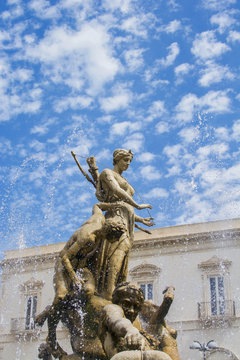 The Fountain of Diana, Syracuse, Sicily, Italy