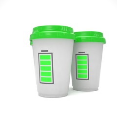 Three paper coffee cups. 3d rendering.