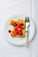 Crepes with strawberries