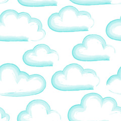 seamless pattern of clouds on blue sky. Vector illustration