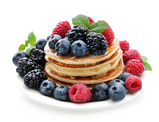 Delicious pancakes with berries