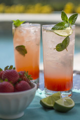 Strawberry Mojitos by Poolside