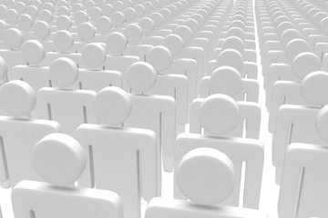 Fototapeta premium group of people figures on white background. 3d rendering.