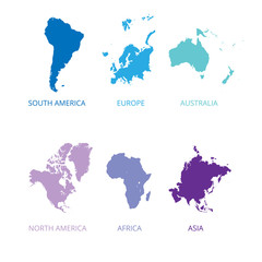 Obraz premium World map countries colorful. Vector illustration. 
