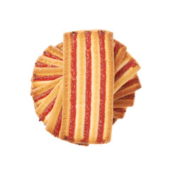 Twisted stacl of cookies isolated over the white background
