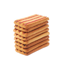 Stack of cookies isolated over the white background