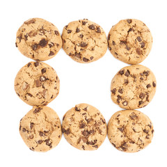 Pile of cookies isolated over the white background