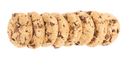 Pile of cookies isolated over the white background