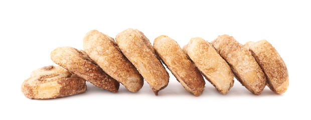 Pile of cookies isolated over the white background