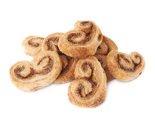 Pile of cookies isolated over the white background