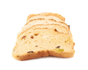 Pile of rusks isolated over the white background