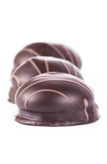 chocolate cakes on a white