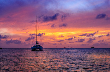 Zachód słońca na Karaibach