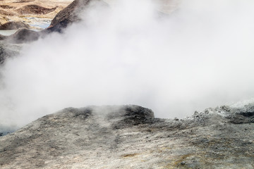 One of geysers in geyser basin Sol de Manana, Bolivia
