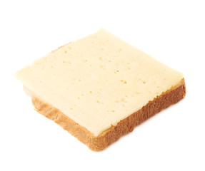 Sandwich with cheese over white isolated background