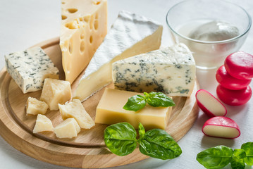 Various types of cheese