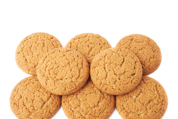 Pile of cookies isolated over the white background