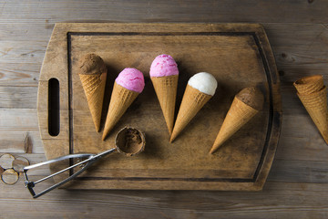 various ice cream with preparation