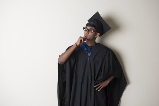 indian male graudate thinking