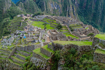 Aerial view of Machu Picchu ruins, Peru