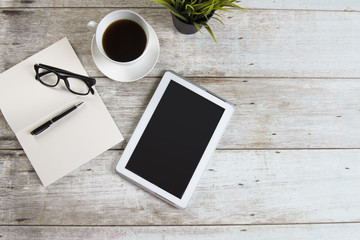 work space concept in vintage tone