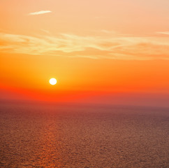 Panele Szklane  śródziemnomorskie morze czerwone w cykladach grecja zachód słońca i