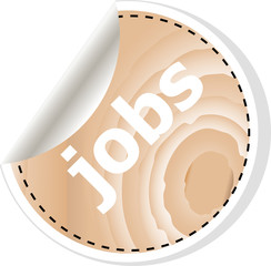 jobs word on vector business wooden app icon isolated on white background.