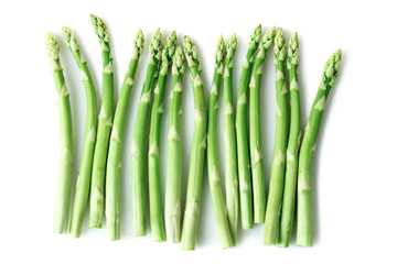 fresh asparagus on white isolated background