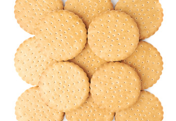 Pile of cookies isolated over the white background