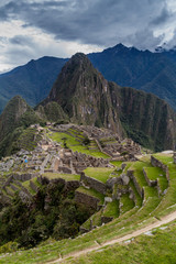 Aerial view of Machu Picchu ruins, Peru