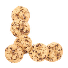 Pile of cookies isolated over the white background