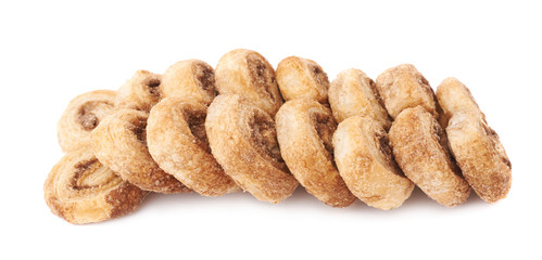 Pile of cookies isolated over the white background