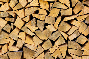 stack of firewood  as a wooden background