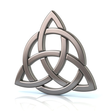 Illustration of silver celtic trinity knot